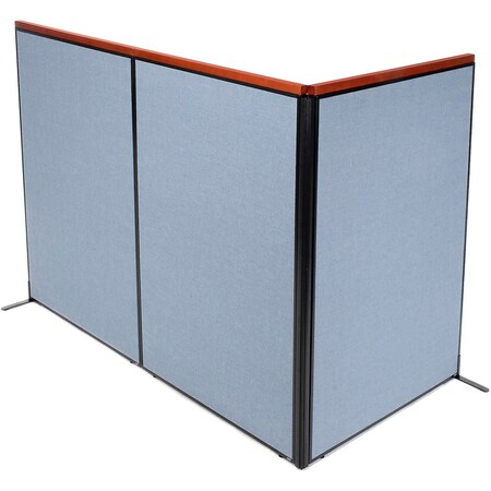 Interion By Global Industrial Interion Deluxe Freestanding 3-Panel Corner Room Divider, 48-1/4inW x 73-1/2inH Panels, Blue 695083BL